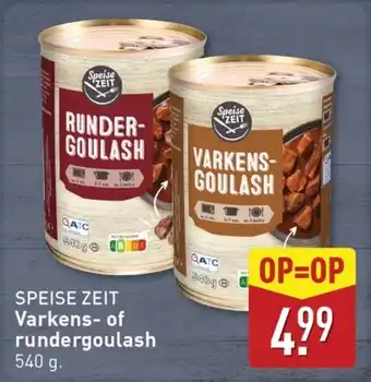 ALDI Speise Zeit Varkens of rundergoulash aanbieding