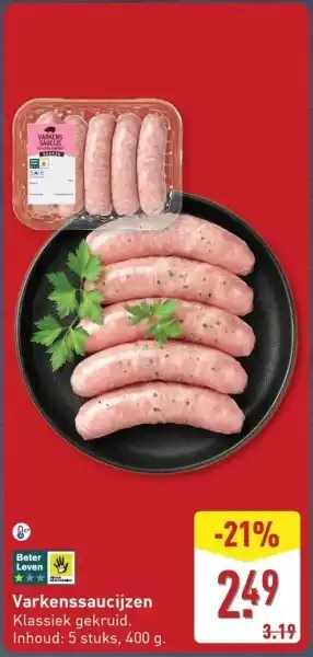 ALDI Varkenssaucijzen aanbieding