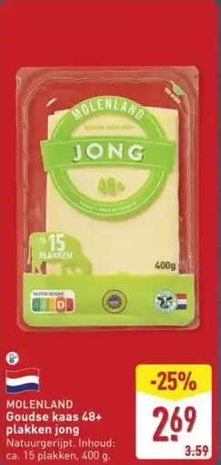 ALDI Molenland Goudse kaas 48+ plakken jong aanbieding