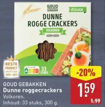 ALDI Goud Gebakken Dunne Roggecrackers aanbieding