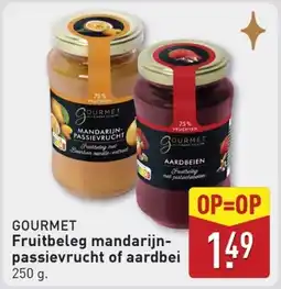 ALDI Gourmet Fruitbeleg mandarijn-passievrucht of aardbei aanbieding