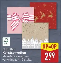 ALDI Sublimo Kerstservetten aanbieding