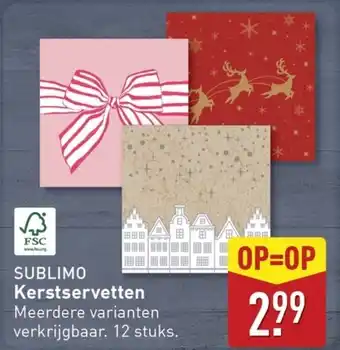 ALDI Sublimo Kerstservetten aanbieding