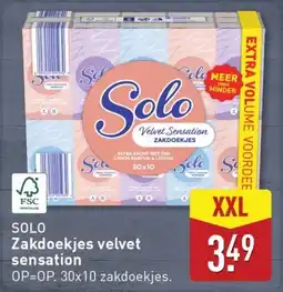 ALDI Solo Zakdoekjes velvet sensation aanbieding