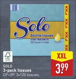 ALDI Solo 3-pack tissues aanbieding