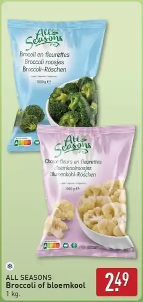 ALDI All Seasons Broccoli of bloemkool aanbieding