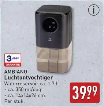 ALDI Ambiano Luchtontvochtiger Waterreservoir aanbieding