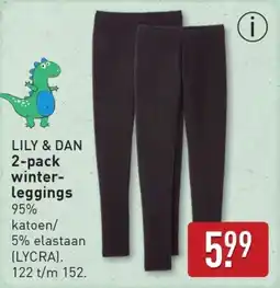 ALDI LILY & DAN 2 pack winter leggings aanbieding