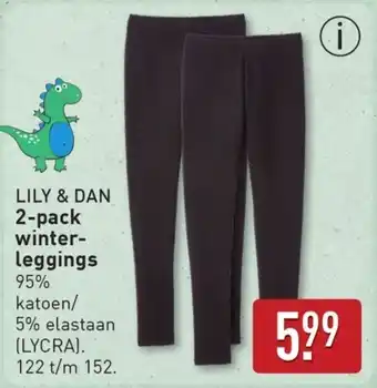 ALDI LILY & DAN 2 pack winter leggings aanbieding