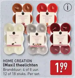 ALDI Home creation Maxi theelichten aanbieding