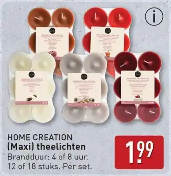 ALDI Home creation Maxi theelichten aanbieding