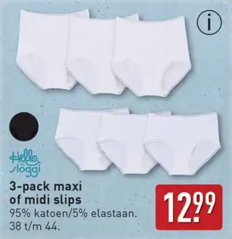 ALDI Hello slöggi 3-pack maxi of midi slips aanbieding