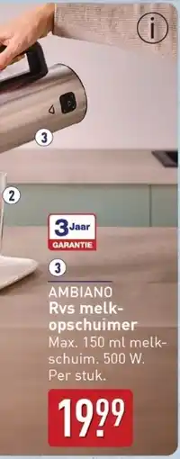 ALDI Ambiano Rvs melk opschuimer aanbieding