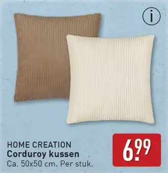 ALDI HOME CREATION Corduroy kussen aanbieding