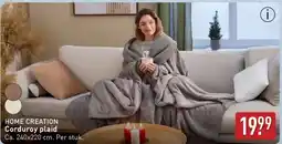 ALDI Home creation Corduroy plaid aanbieding
