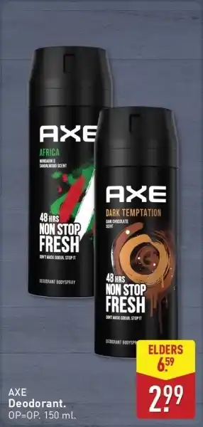 ALDI AXE Deodorant. aanbieding