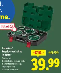 Lidl Parkside Tegelgereedschap in koffer aanbieding