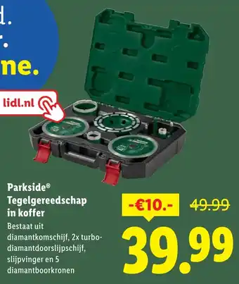 Lidl Parkside Tegelgereedschap in koffer aanbieding