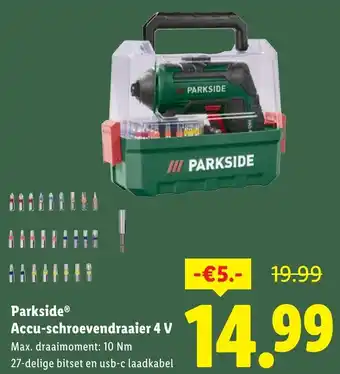 Lidl Parkside Accu Schroevendraaier 4 V aanbieding