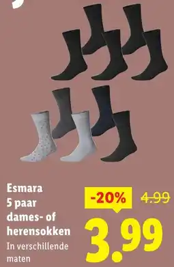 Lidl Esmara Dames of Herensokken aanbieding