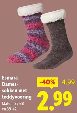 Lidl Esmara Dames sokken met teddyvoering aanbieding