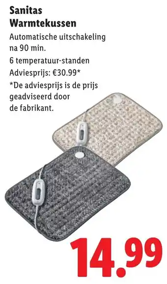 Lidl Sanitas Warmtekussen aanbieding