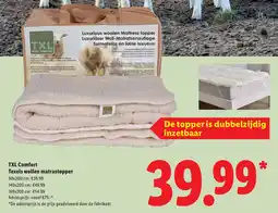 Lidl TXL Comfort Texels wollen matrastopper aanbieding