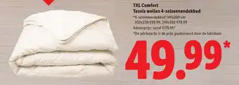 Lidl TXL Comfort Texels wollen 4-seizoenendekbed aanbieding