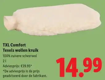 Lidl TXL Comfort Texels wollen kruik aanbieding