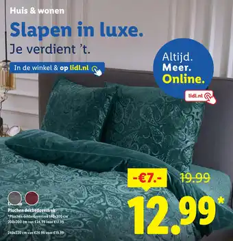 Lidl Pluchen dekbedovertrek aanbieding