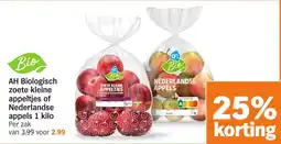 Albert Heijn AH Biologisch zoete kleine appeltjes of Nederlandse appels aanbieding