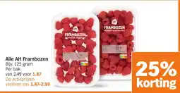 Albert Heijn Alle AH Frambozen aanbieding