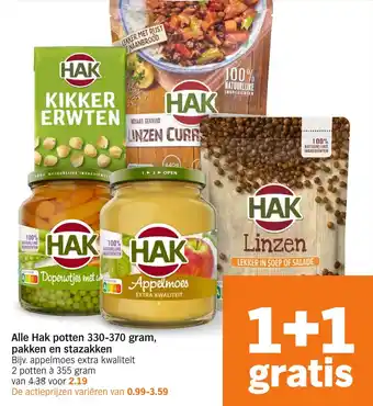 Albert Heijn Alle Hak Potten ,Pakken en Stazakken aanbieding