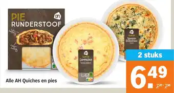 Albert Heijn Alle AH Quiches en pies aanbieding