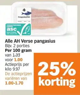Albert Heijn Alle AH Verse pangasius aanbieding