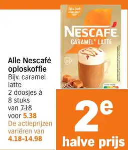 Albert Heijn Alle Nescafé oploskoffie aanbieding