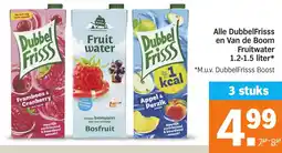 Albert Heijn Alle DubbelFrisss en Van de Boom Fruitwater aanbieding
