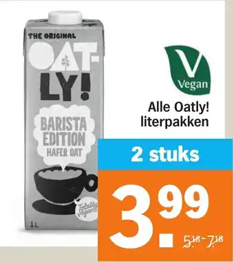 Albert Heijn Alle Oatly! Literpakken aanbieding