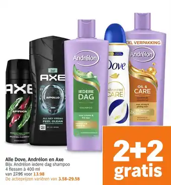 Albert Heijn Alle Dove, Andrélon en Axe aanbieding