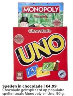 Lidl Spellen in chocolade aanbieding