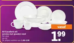 Albert Heijn AH Excellent wit servies met gouden rand aanbieding