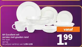 Albert Heijn AH Excellent wit servies met gouden rand aanbieding