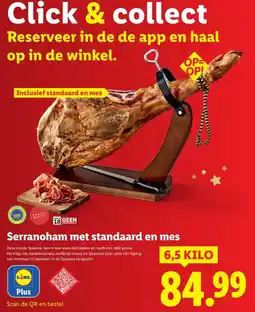 Lidl Serranoham met standaard en mes aanbieding