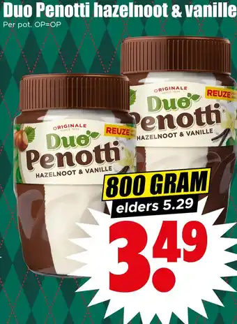 Dirk Duo Penotti hazelnoot & vanille aanbieding