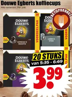 Dirk Douwe Egberts koffiecups aanbieding
