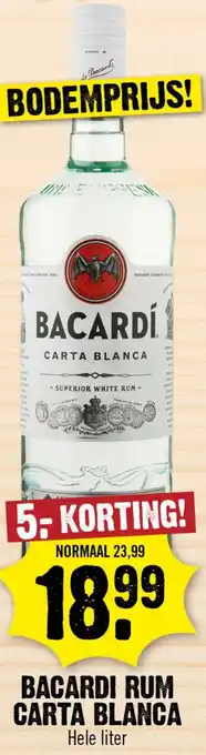 Dirk Bacardi Rum Carta Blanca aanbieding