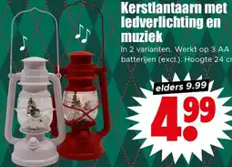 Dirk Kerstlantaarn met ledverlichting en muziek aanbieding
