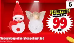 Dirk Sneeuwpop of kerstengel met led aanbieding
