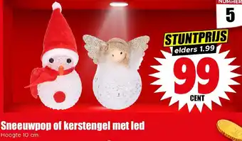 Dirk Sneeuwpop of kerstengel met led aanbieding