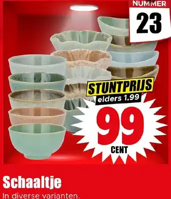 Dirk Schaaltje aanbieding